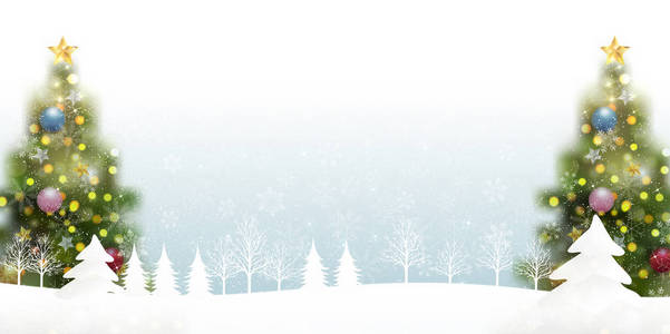 圣诞枞树雪背景