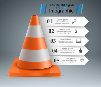 道路信息图表设计模板和营销图标