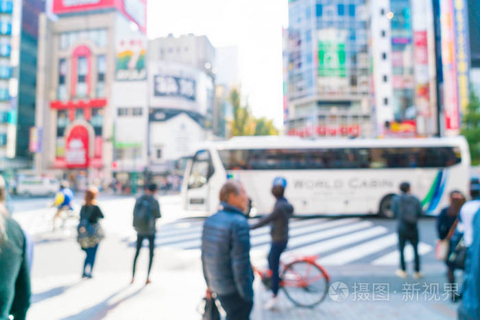 在东京新宿的抽象模糊