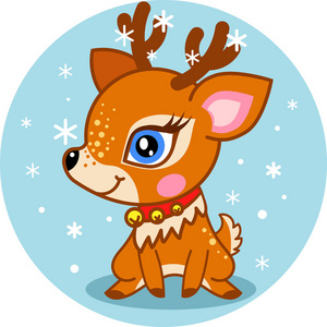 卡通圣诞鹿图片