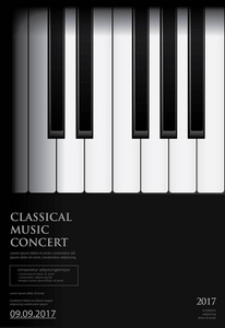 音乐钢琴海报背景模板图片
