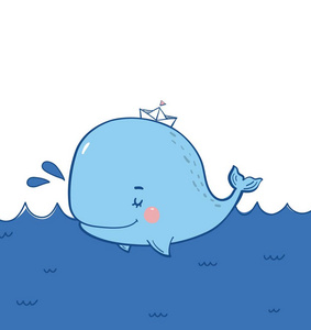 卡通鲸鱼图照片