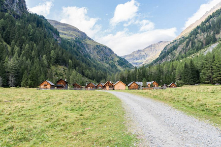 Goeriachtal 的小屋村庄在 Lungau, 奥地利
