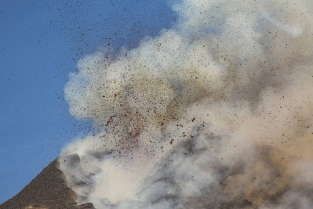 西西里岛的埃特纳火山火山喷发