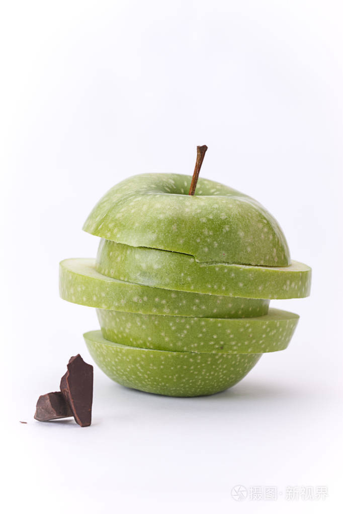 绿色苹果巧克力块