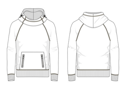 矢量男子运动衫的技术素描