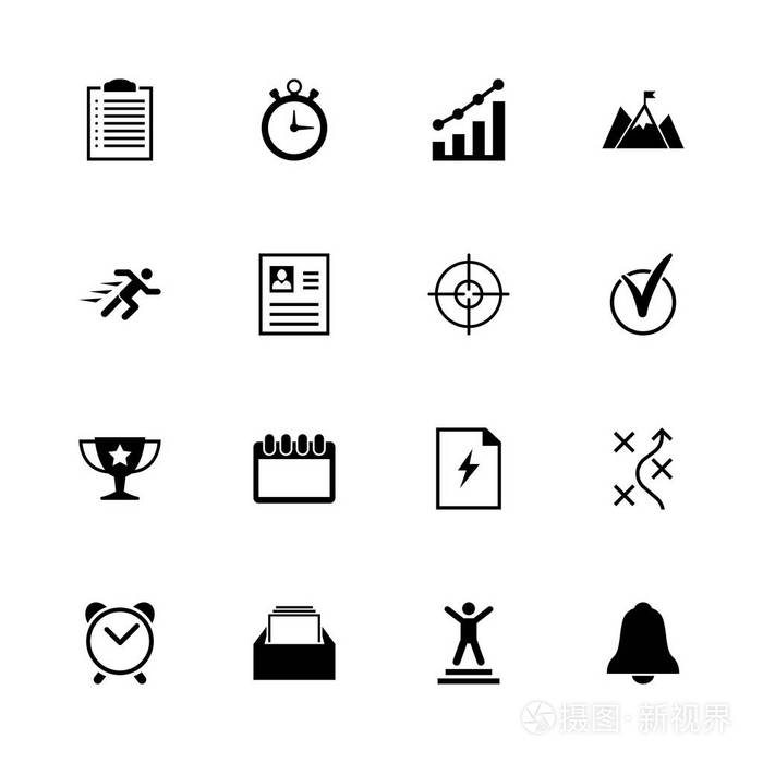 计划组织-平面矢量图标插画-正版商用图片100sor-摄图新视界