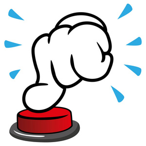 插图表示按下按钮的手.理想的目录, 信息和机构材料照片