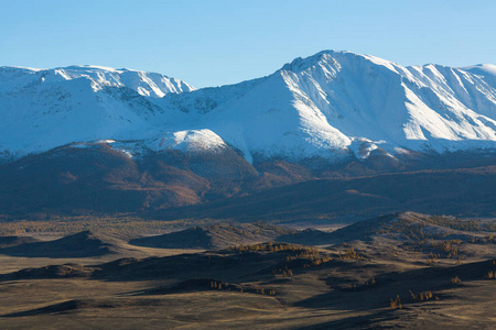 楚亚岭阿尔泰山俄罗斯全景。