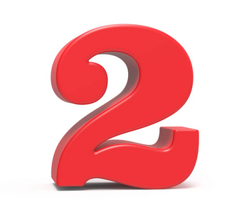 3d 渲染红色数字2照片