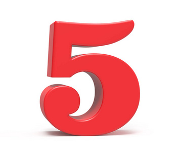 3d 渲染红色数字5照片