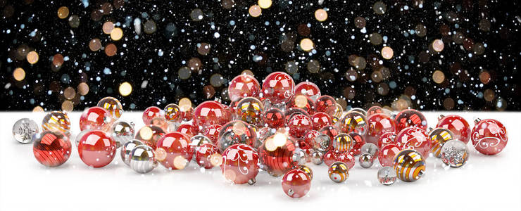 红色和白色圣诞小3d 渲染