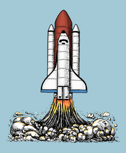 画的航天飞机图片