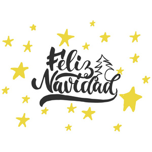 洛费里兹巴拉德纳维达刻字圣诞节和新年假期书法短语西班牙语孤立的背景。有趣的刷墨印刷的照片覆盖, tshirt 打印, 传单