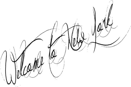 欢迎来到纽约文本标志照片