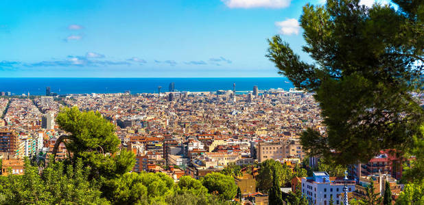 巴塞罗那的全景视图