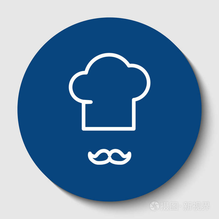 厨师帽和小胡子的标志.矢量.