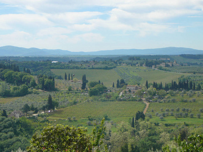 意大利圣吉米尼亚诺市的乡村景色