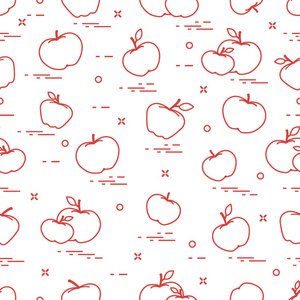 苹果多汁的水果。无缝模式