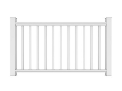 白色金属经典栏杆渲染照片