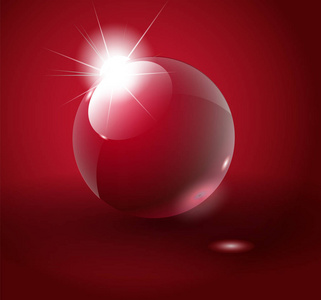 闪亮的红色球矢量。用于设计布局的透明矢量对象