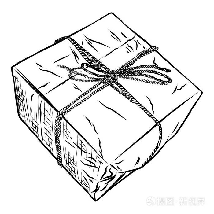礼品盒涂鸦草图