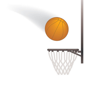 篮球运动到篮球圈的侧面轮廓图片