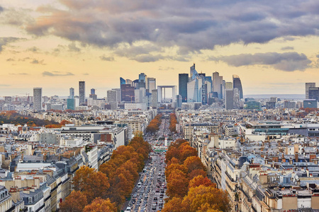 法国巴黎空中全景城市景观图片