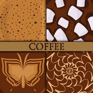 棕色背景咖啡泡沫巧克力可可完美的菜单分类矢量插图