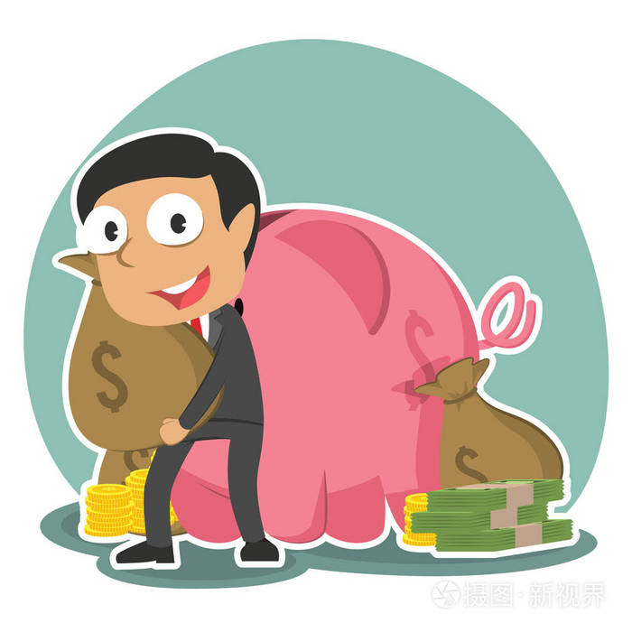 印度商人把钱袋藏在储蓄罐后面