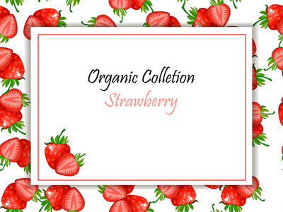 矢量方形标签, 草莓果酱或果汁