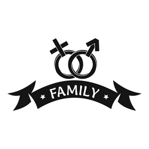 新生儿家庭标志, 简单的黑色风格