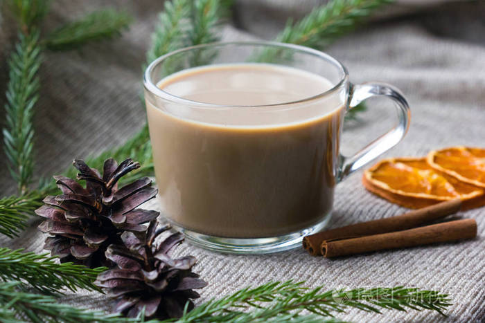 热巧克力可可杯圣诞节的概念