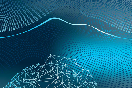 在全球网络传播的主题上抽象出未来的背景图像.