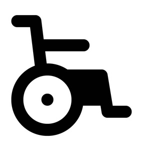 轮椅矢量图标轮椅图标在时尚的设计风格. 轮椅图标隔离在透明背景上.