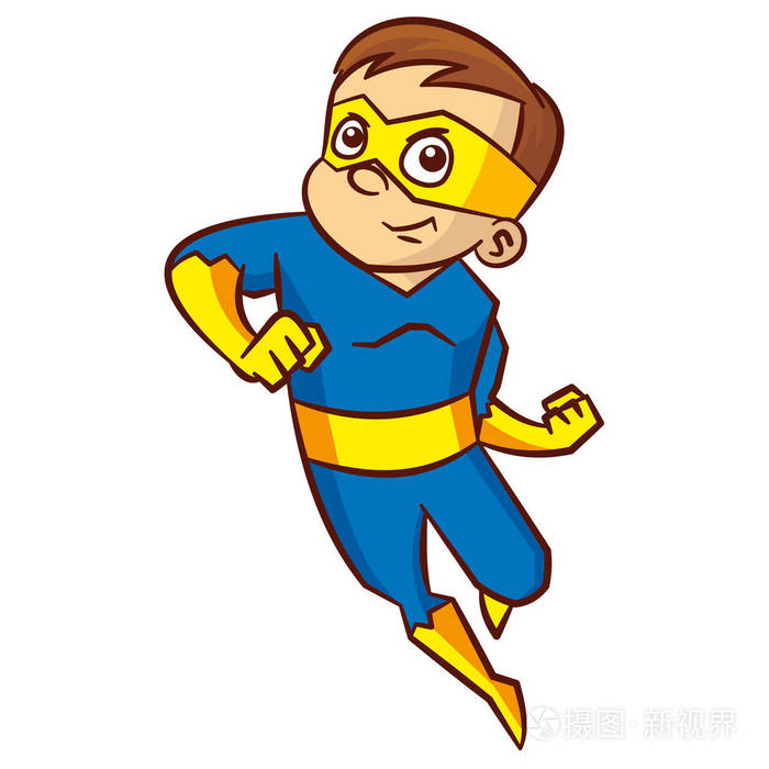 超级英雄男孩卡通人物