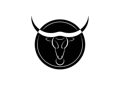 座黑牛头标志设计模板, 矢量隔离公牛金牛座徽标模板红牛金牛座 logo