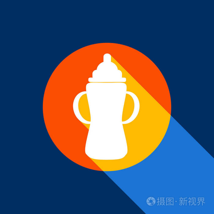 婴儿奶瓶标志.矢量.