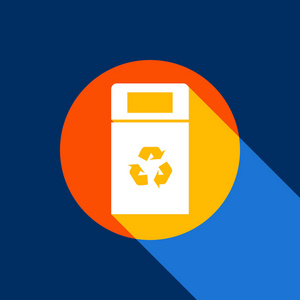 垃圾桶标志插图.矢量.