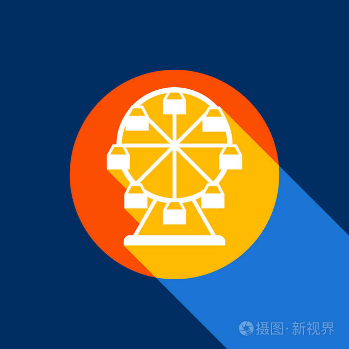 摩天轮标志.矢量.