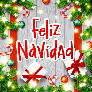 性质西班牙语手绘书法圣诞快乐西班牙语.