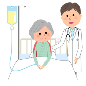 白色住院病人的男性它是一个白色外套男性和一个住院病人的例子.照片