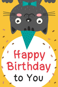 与黑猫的生日快乐卡