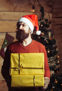 圣诞老人与礼物包的人