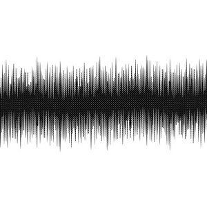现代半色调音频波模式抽象设计元素在白色背景上隔离