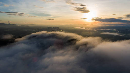 泰国雾的鸟瞰