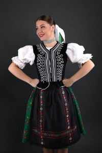 斯洛伐克民间传说。传统服装。