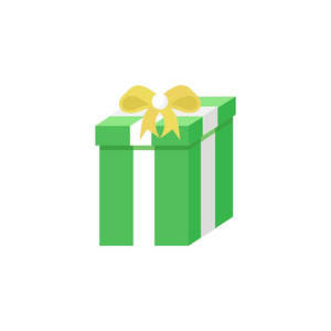 绿色白丝带礼品盒