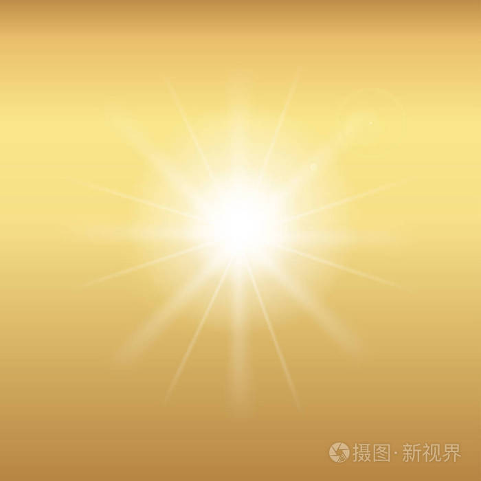 矢量插画的闪闪发光的太阳