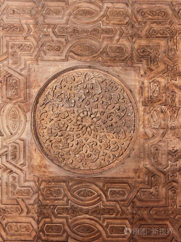 阿拉伯东方装饰雕刻/阿拉伯东方的伊斯兰艺术在墙上观赏木雕